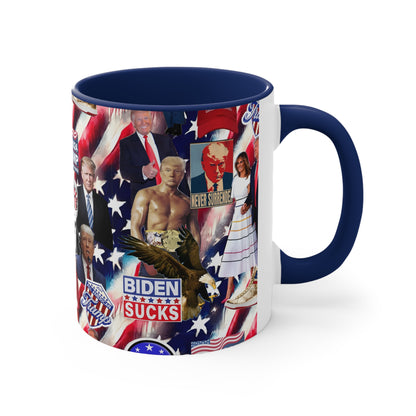 Donald Trump 2024 MAGA Montage Accent Coffee Mug