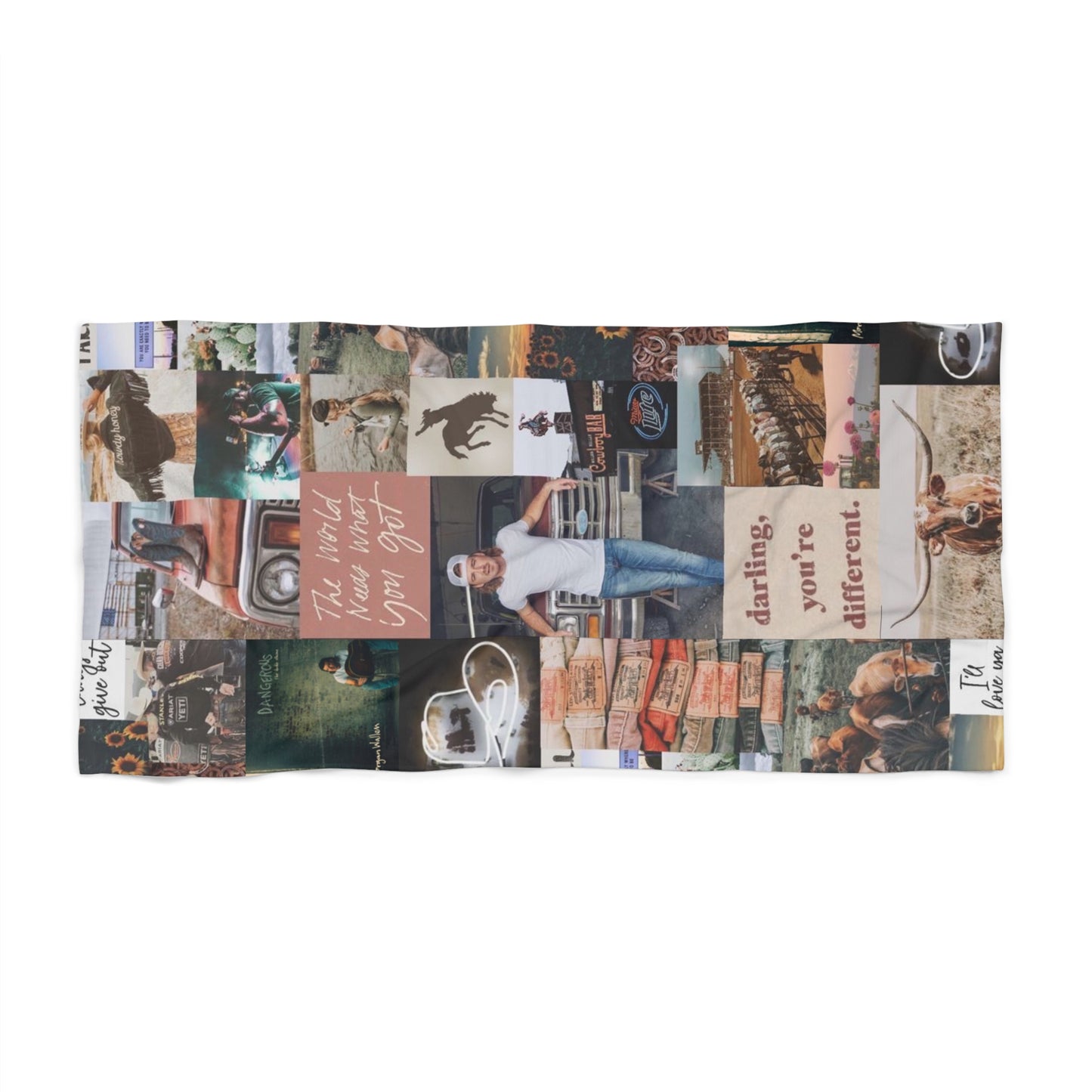 Morgan Wallen Darling You're Different Collage Beach Towel