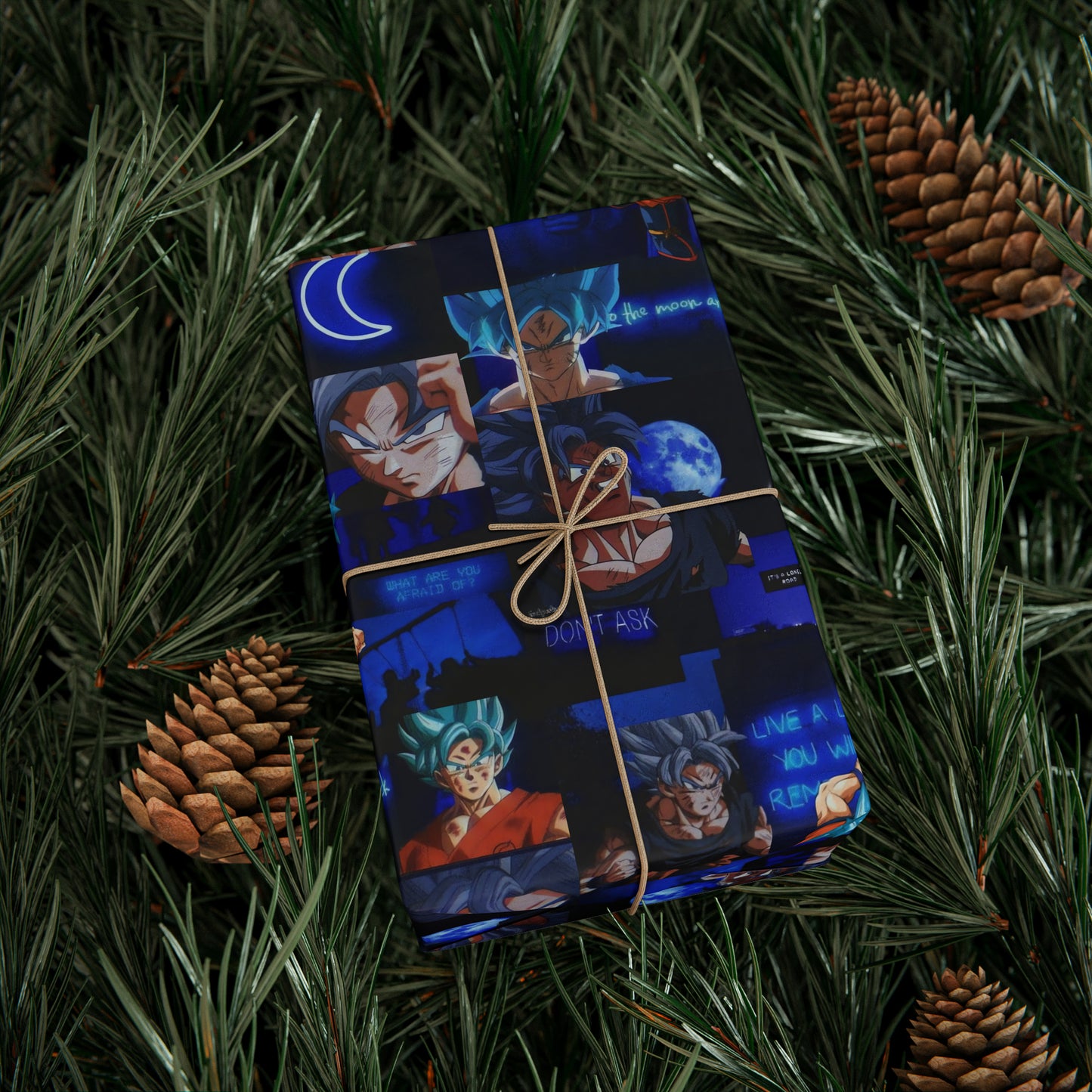 Dragon Ball Z Saiyan Moonlight Collage Gift Wrapping Paper