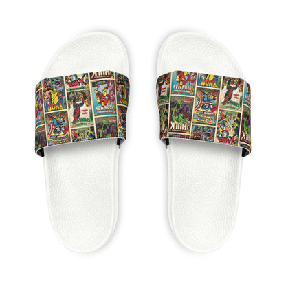 Marvel Comic Book Cover Collage Men's Slide Sandals