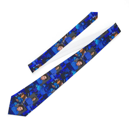 Timothee Chalamet Cool Blue Collage Necktie