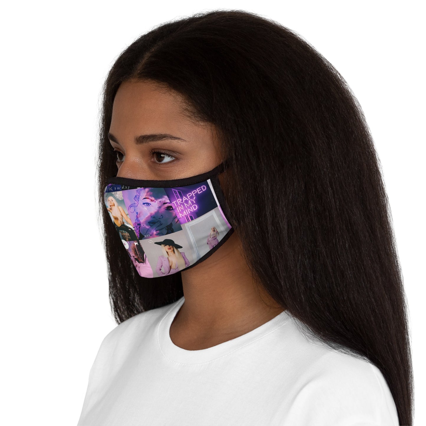 Ava Max Belladonna Photo Collage Fitted Polyester Face Mask