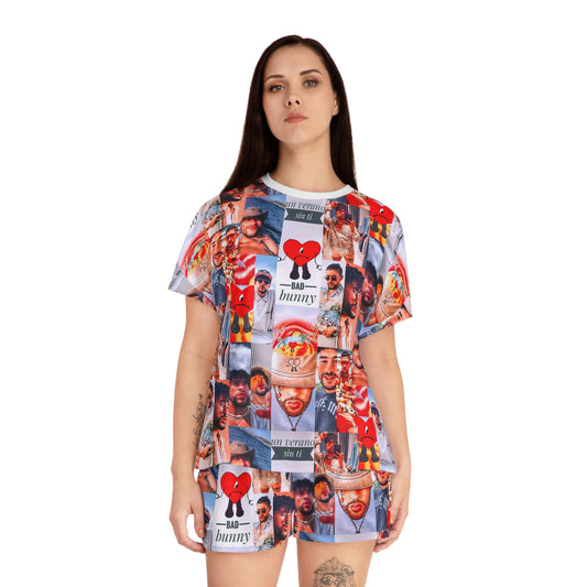 Bad Bunny Un Verano Sin Ti Photo Collage Women's Short Pajama Set