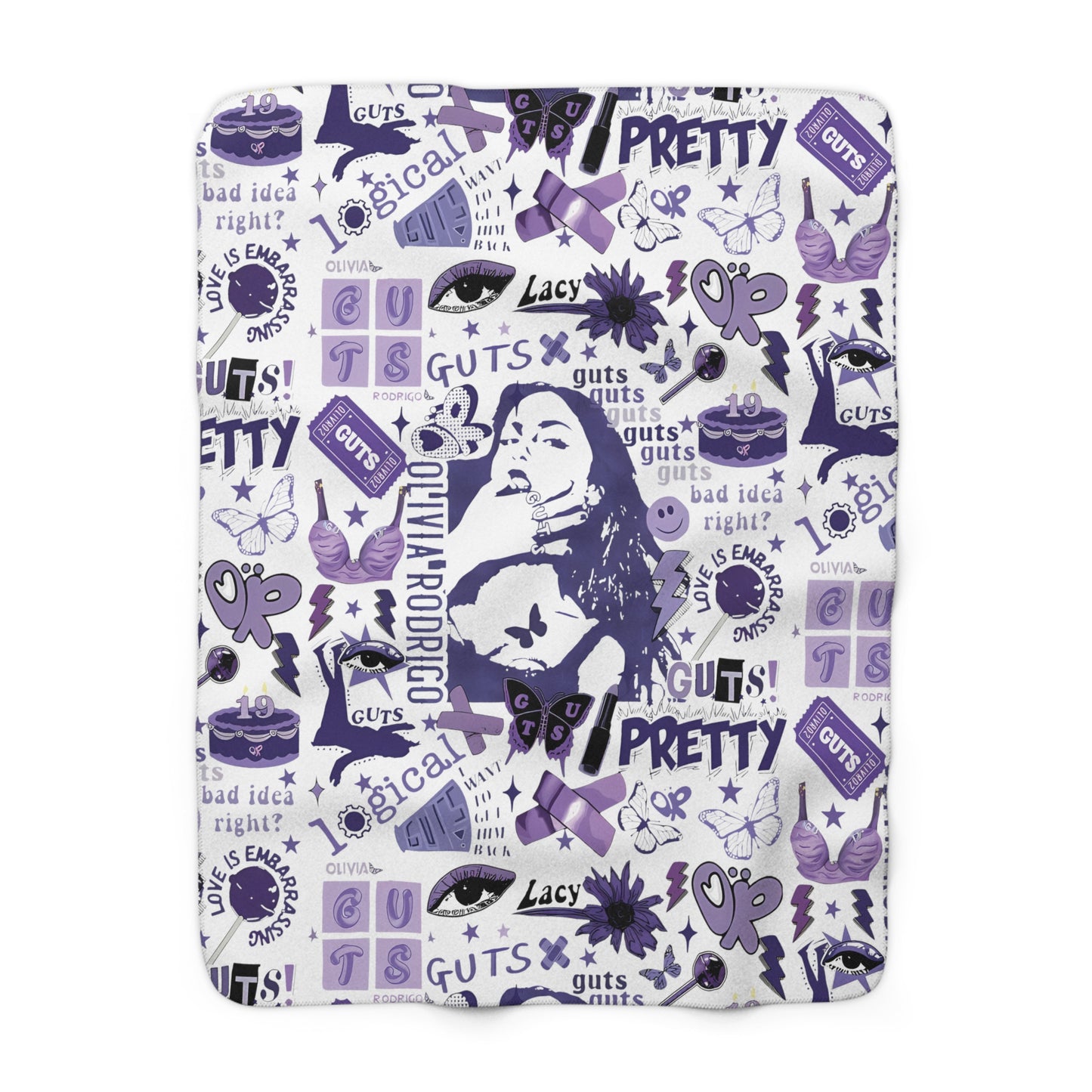 Olivia Rodrigo Guts Tour Collage Sherpa Fleece Blanket