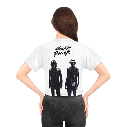 Daft Punk In Black Suits Crop Tee