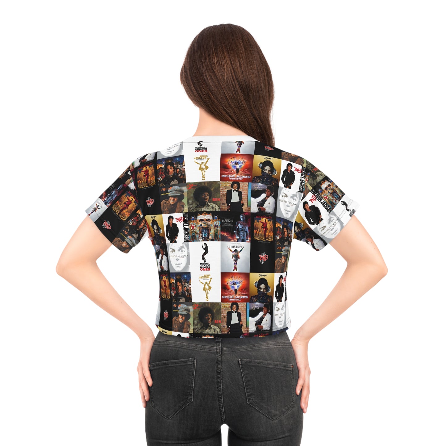 Michael Jackson Album Cover Collage Crop Tee