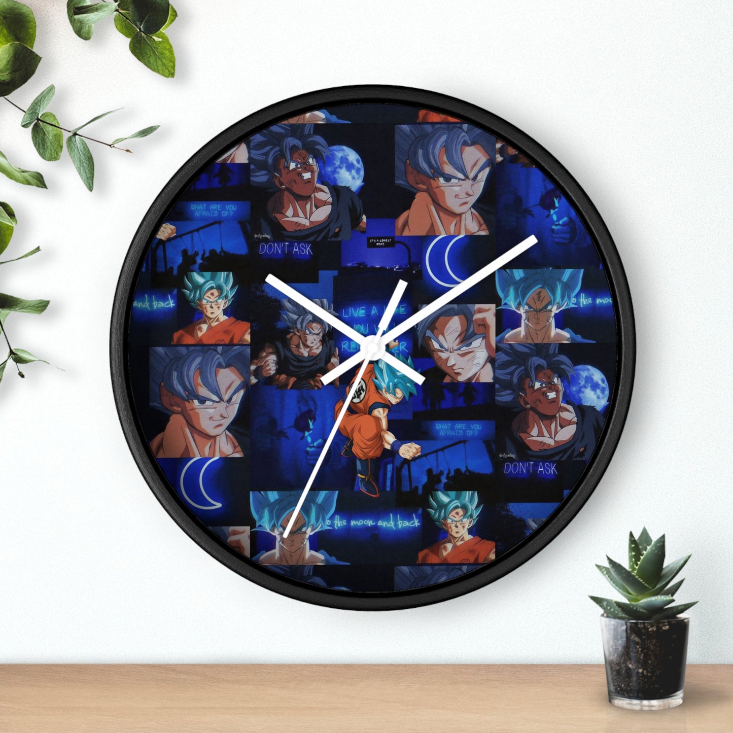 Dragon Ball Z Saiyan Moonlight Collage Wall Clock