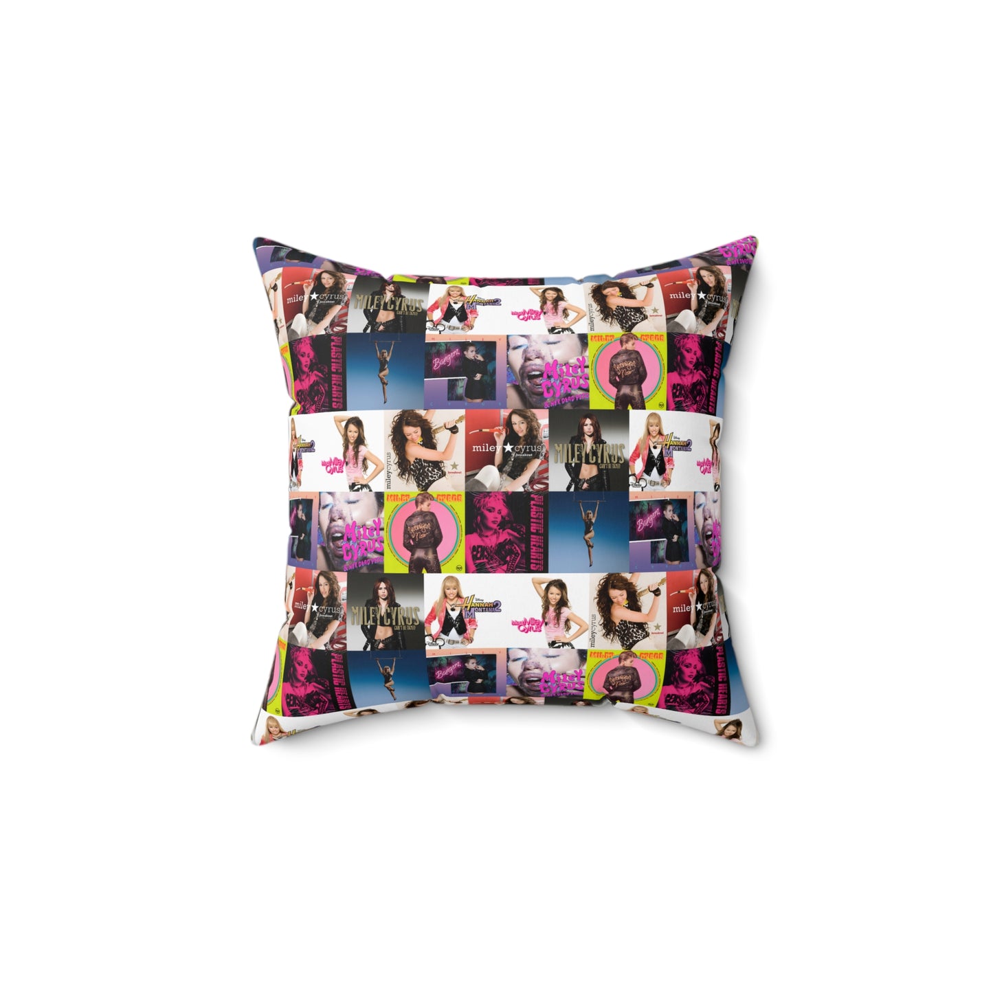 Miley Cyrus Album Cover Collage Spun Polyester Square Pillow