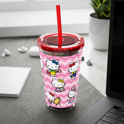 Hello Kitty Playtime Collage Sunsplash Tumbler with Straw