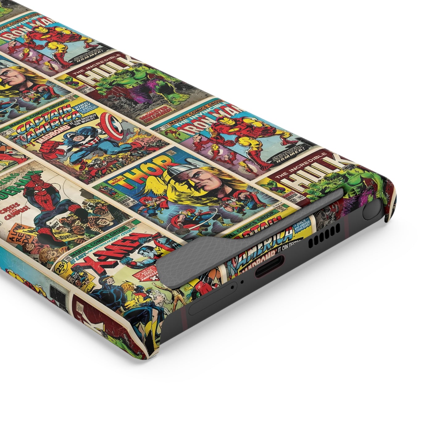 Marvel Comic Book Cover Collage Phone Case With Card Holder