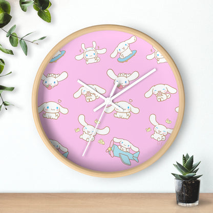 Cinnamoroll Playing Around Pattern Wall Clock