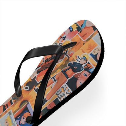 Naruto Uzumaki Sunflower Blaze Collage Flip Flops