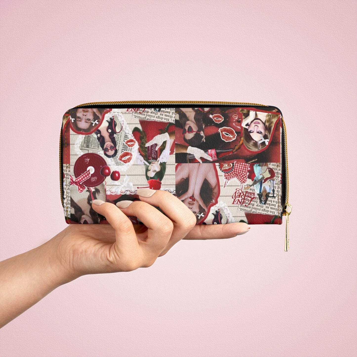 Lana Del Rey Cherry Coke Collage Zipper Wallet