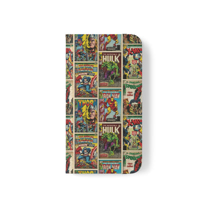 Marvel Comic Book Cover Collage Phone Flip Case