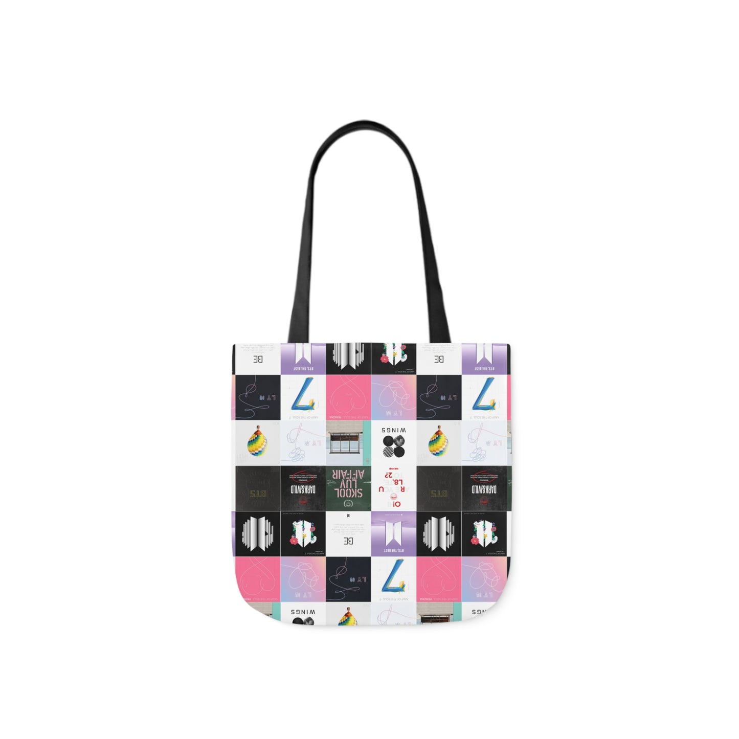 BTS Album Cover Art Collage Polyester Canvas Tote Bag