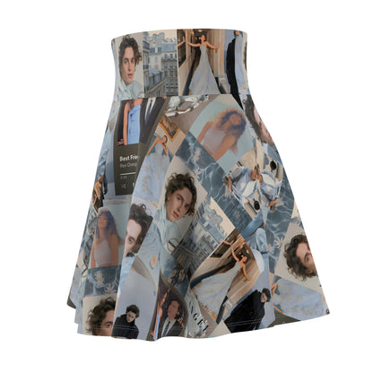 Timothee Chalamet And Zendaya Best Friend Collage Women's Skater Skirt