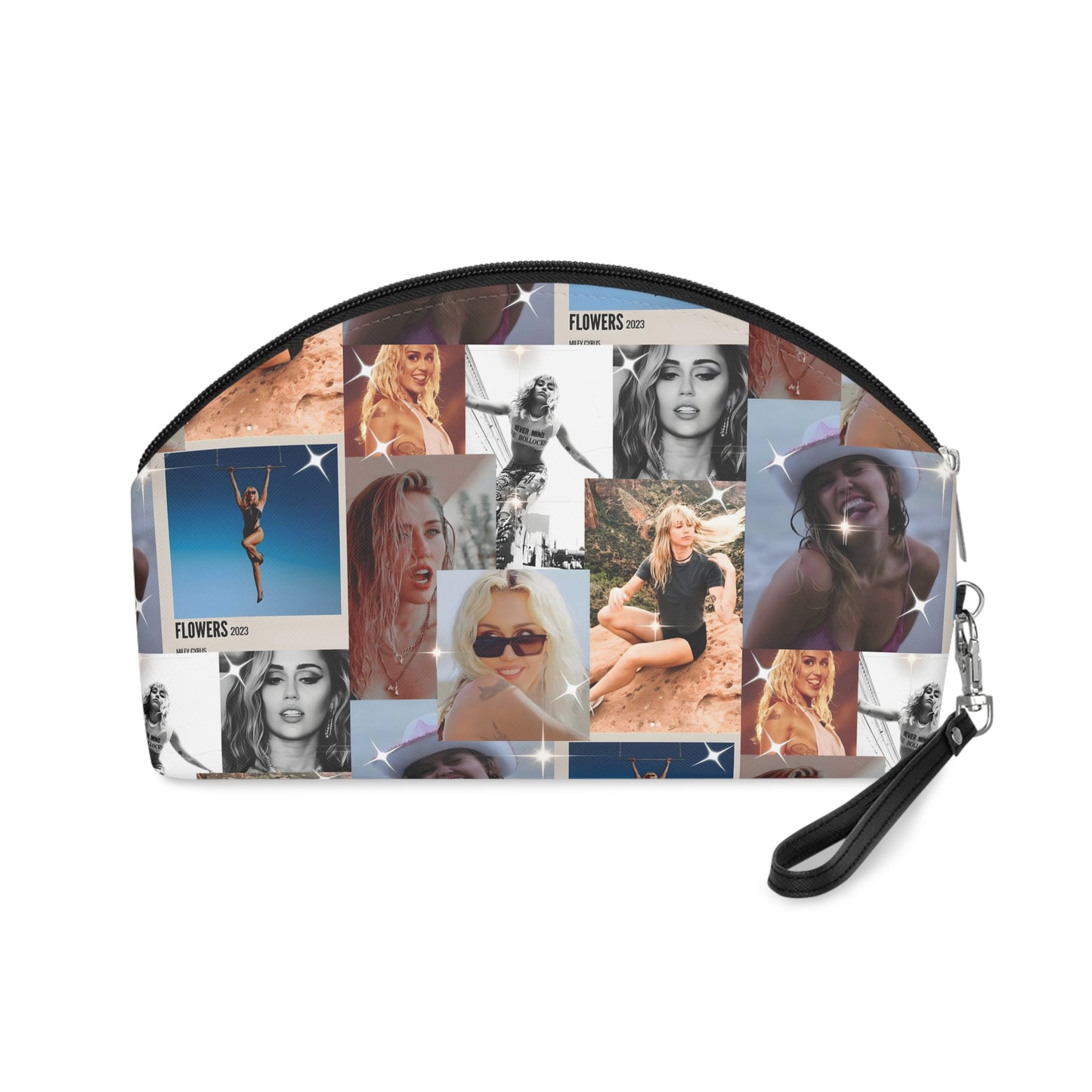Miley Cyrus Flowers Photo Collage Makeup Bag