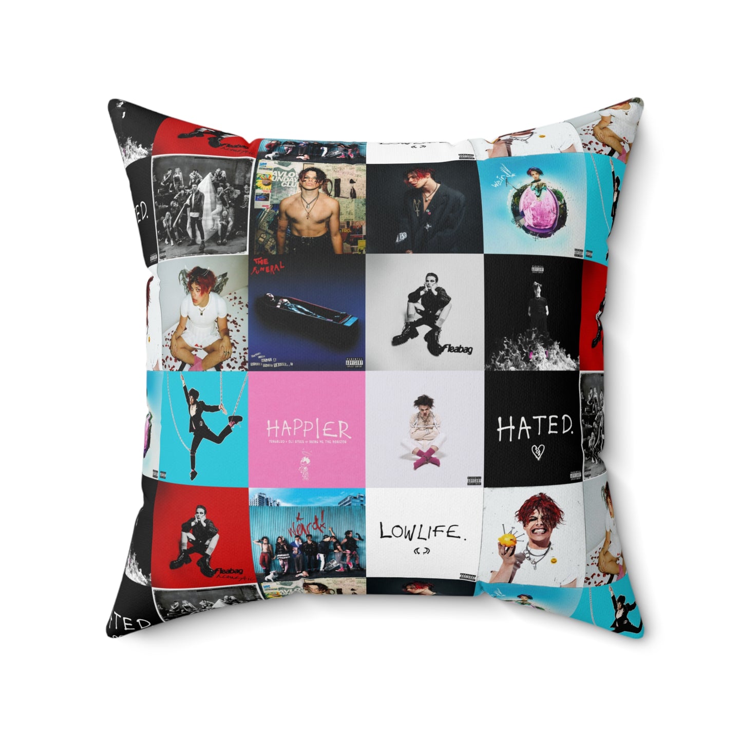 YUNGBLUD Album Cover Art Collage Spun Polyester Square Pillow