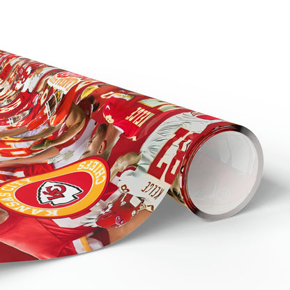 Travis Kelce Chiefs Red Collage Gift Wrapping Paper