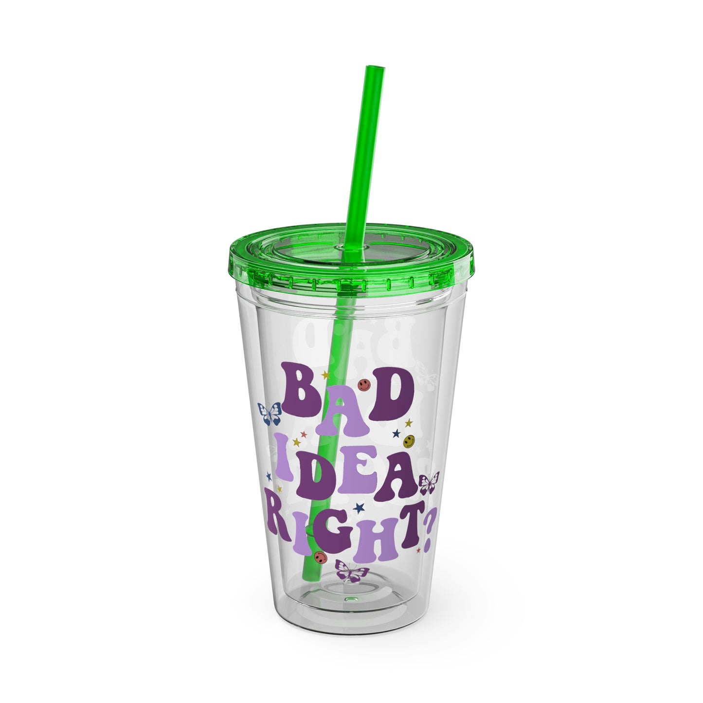 Olivia Rodrigo Bad Idea Right? Sunsplash Tumbler with Straw