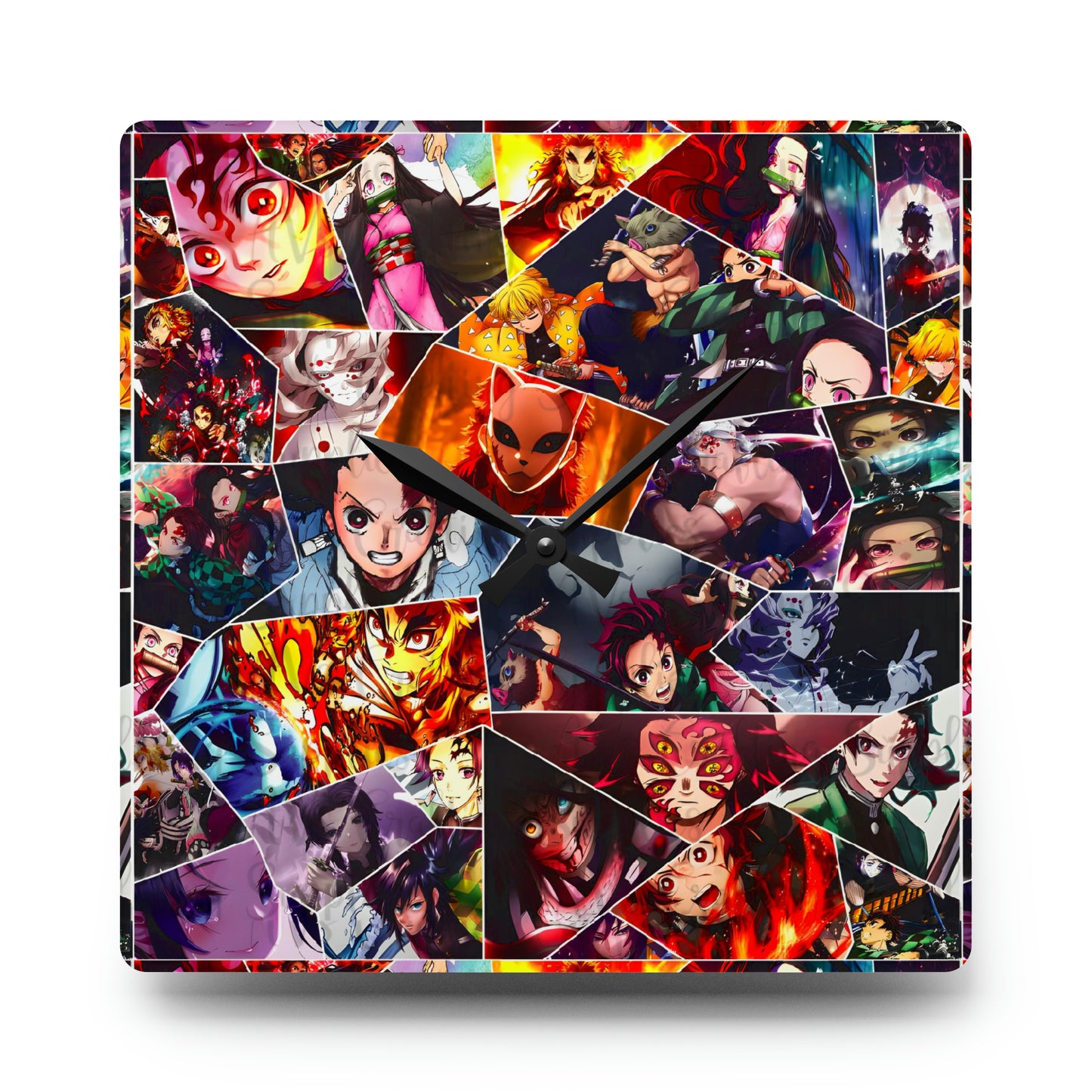 Demon Slayer Reflections Collage Acrylic Wall Clock