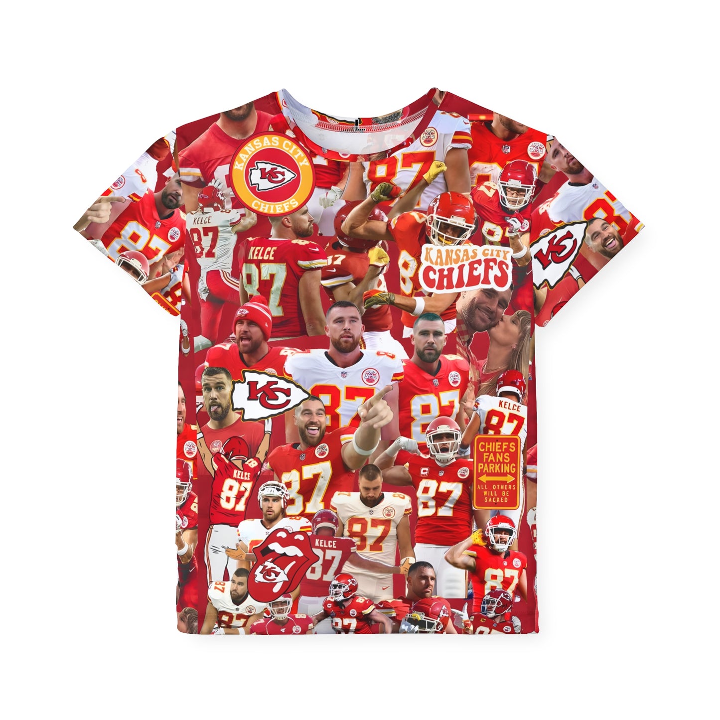 Travis Kelce Chiefs Red Collage Kids Sports Jersey