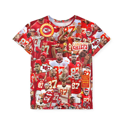 Travis Kelce Chiefs Red Collage Kids Sports Jersey