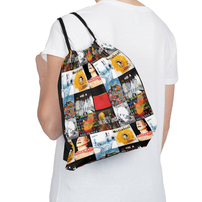 Radiohead Album Cover Collage Outdoor Drawstring Bag