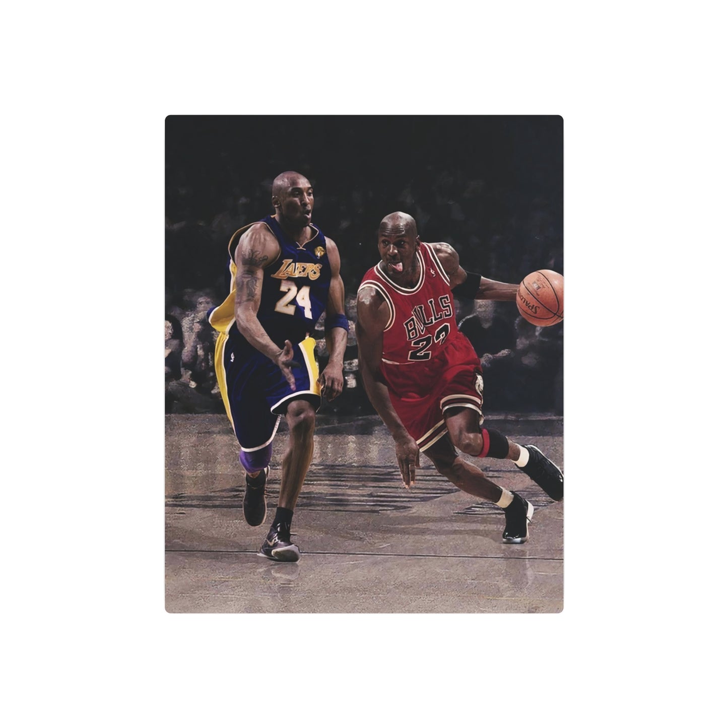 Michael Jordan Driving Against Kobe Bryant Metal Art Sign