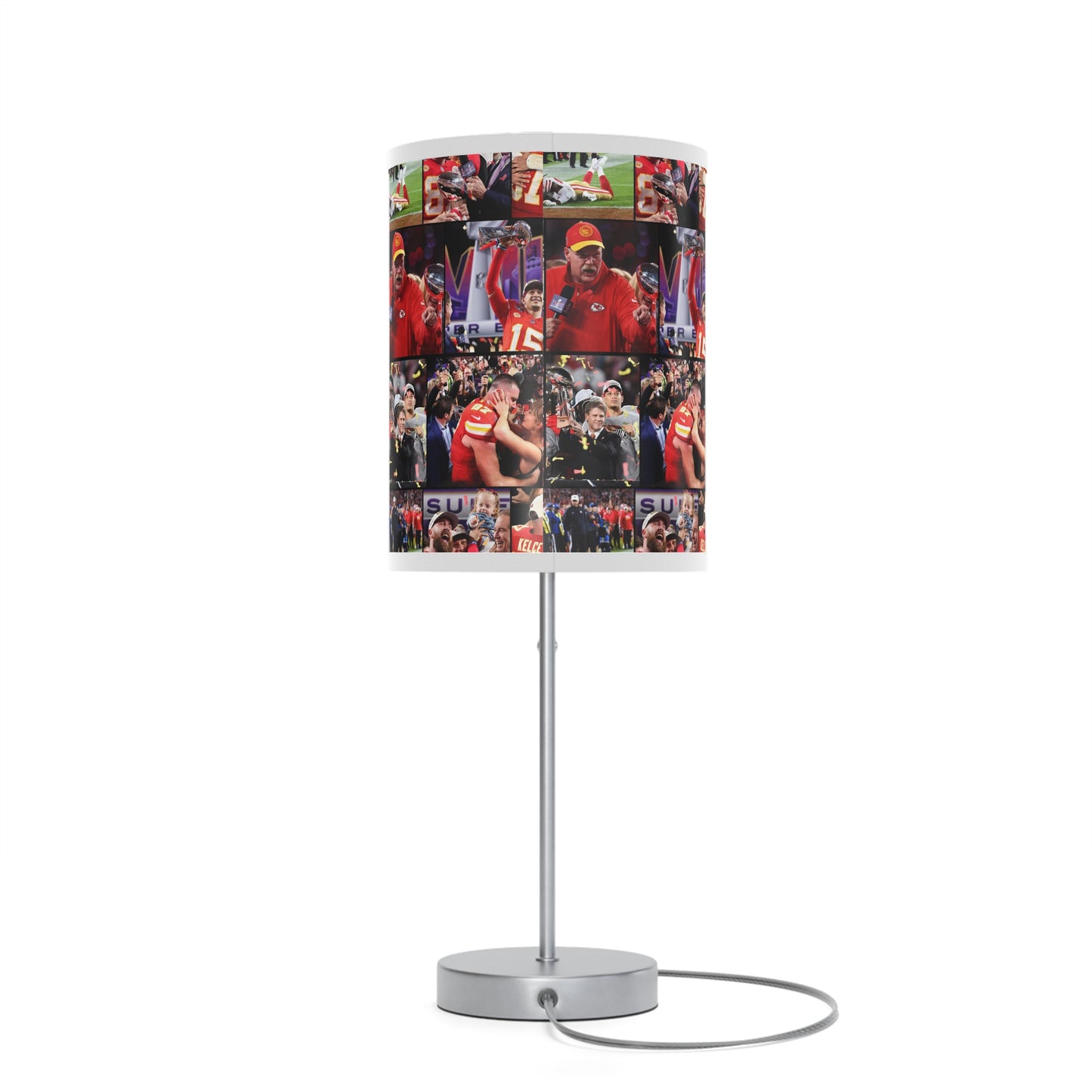 Kansas City Chiefs Superbowl LVIII Championship Victory Collage Lamp on a Stand