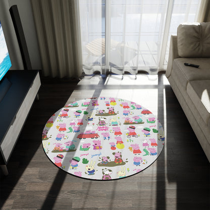 Peppa Pig Oink Oink Collage Round Rug