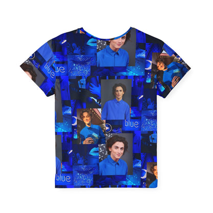 Timothee Chalamet Cool Blue Collage Kids Sports Jersey