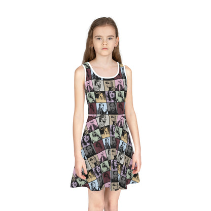 Taylor Swift Eras Collage Girls' Sleeveless Sundress