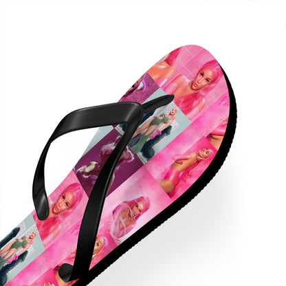 Doja Cat Hot Pink Mosaic Flip Flops