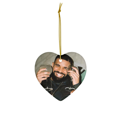 Drake Happy And Drinking Ceramic Ornament