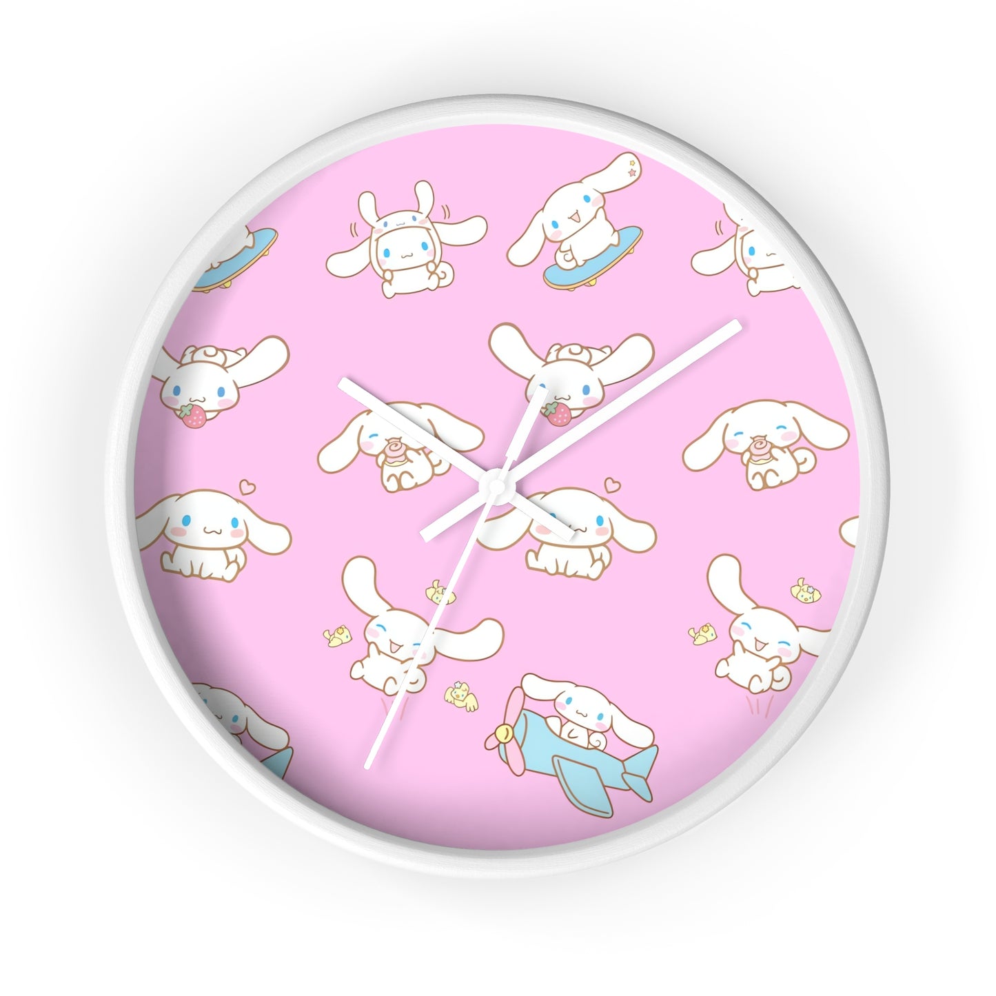 Cinnamoroll Playing Around Pattern Wall Clock