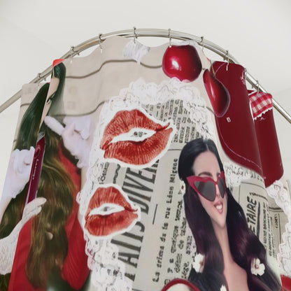 Lana Del Rey Cherry Coke Collage Polyester Shower Curtain