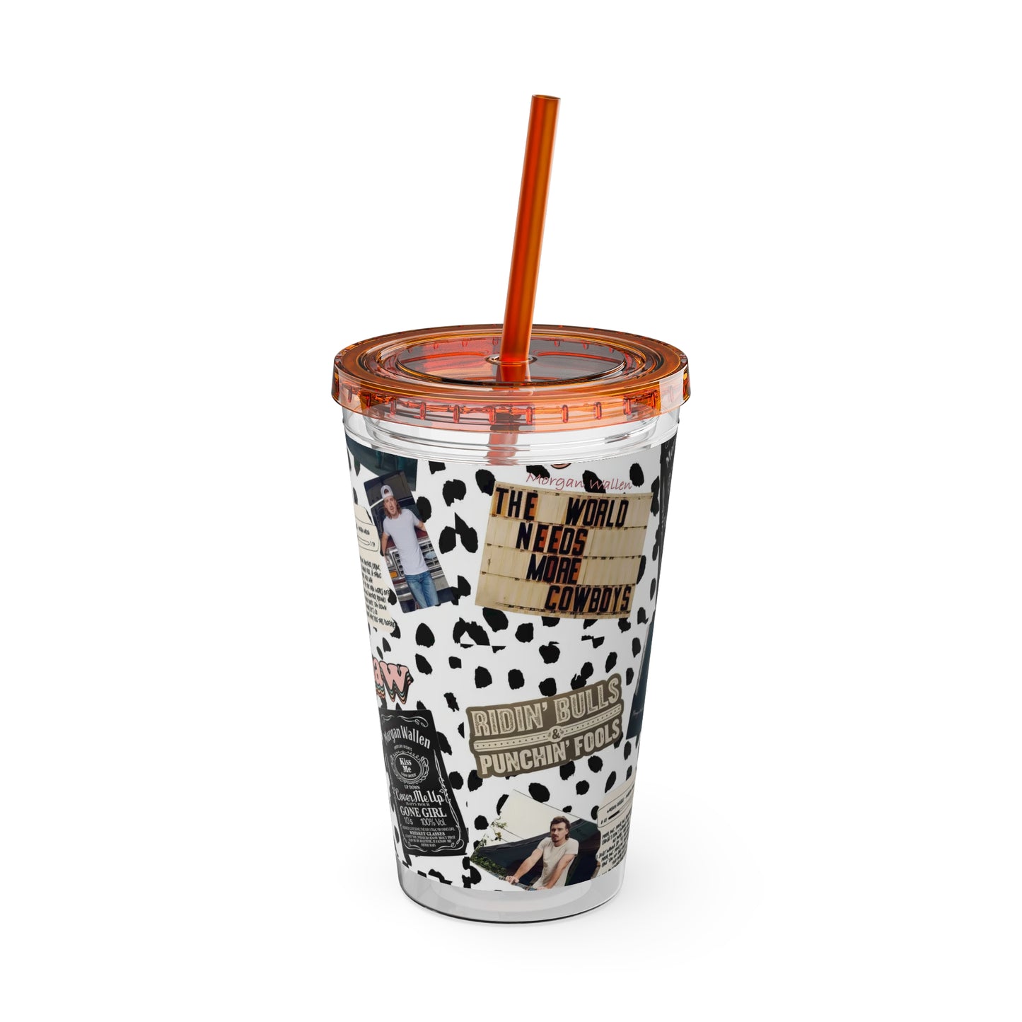 Morgan Wallen Yeehaw Collage Sunsplash Tumbler with Straw