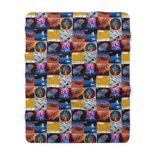 Muse Album Cover Collage Sherpa Fleece Blanket
