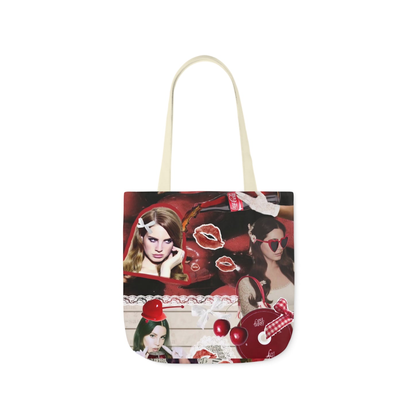 Lana Del Rey Cherry Coke Collage Polyester Canvas Tote Bag