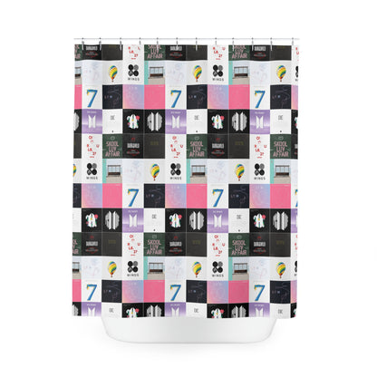 BTS Album Cover Art Collage Polyester Shower Curtain