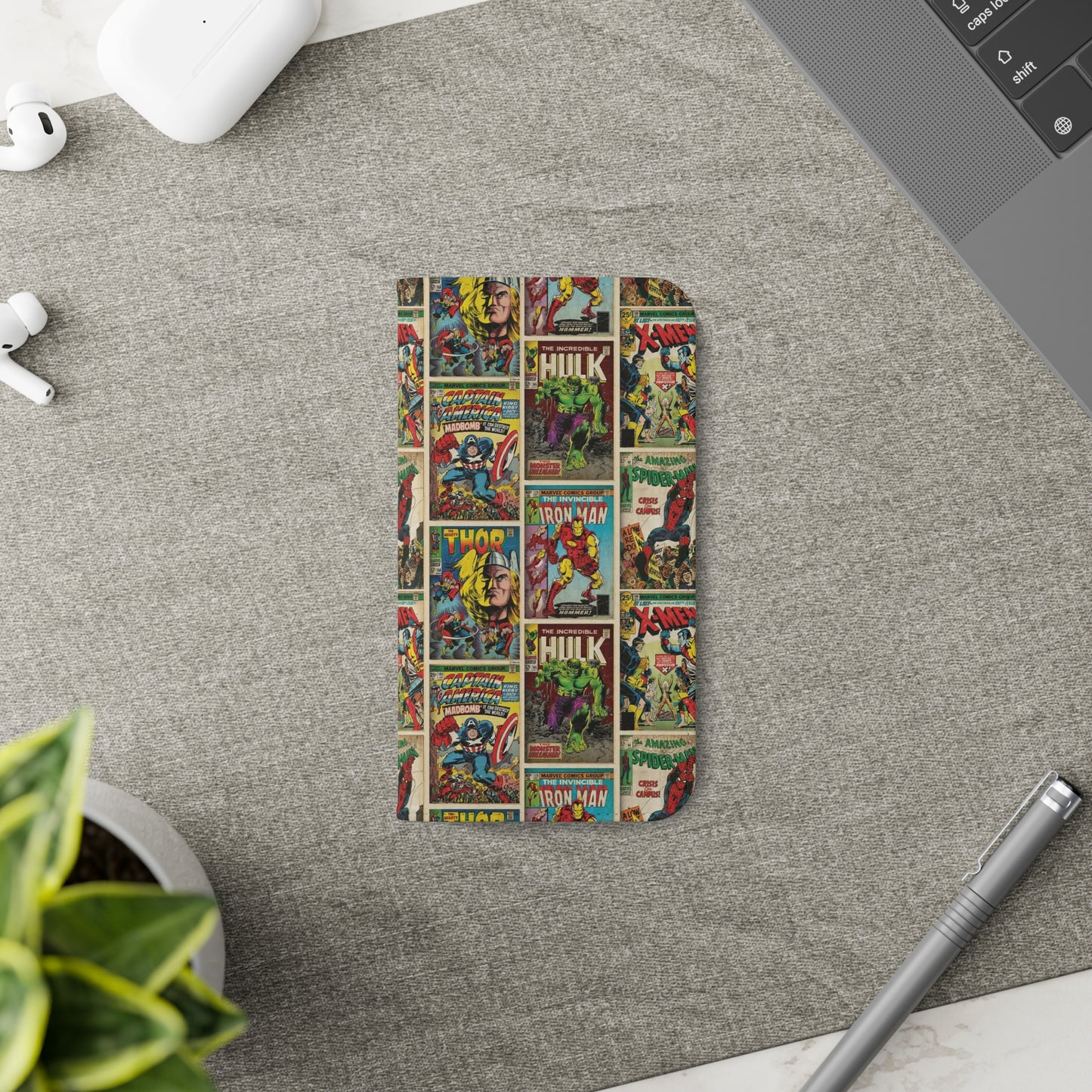 Marvel Comic Book Cover Collage Phone Flip Case