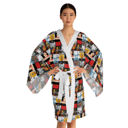 Radiohead Album Cover Collage Long Sleeve Kimono Robe