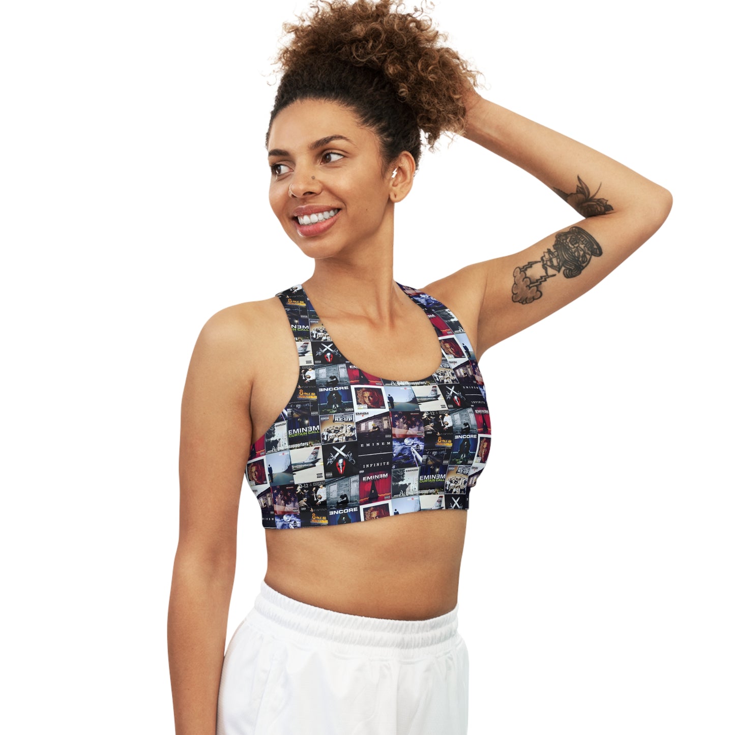 Eminem Album Art Cover Collage Seamless Sports Bra