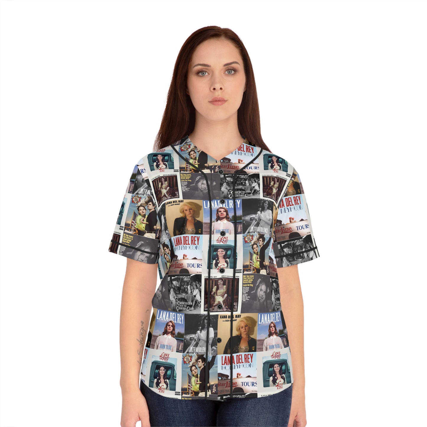 Lana Del Rey Album Cover Collage Women's Baseball Jersey