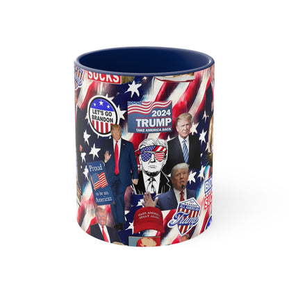 Donald Trump 2024 MAGA Montage Accent Coffee Mug