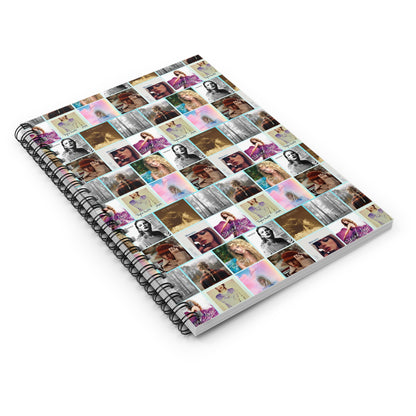 Taylor Swift Album Art Collage Pattern Ruled Line Spiral Notebook