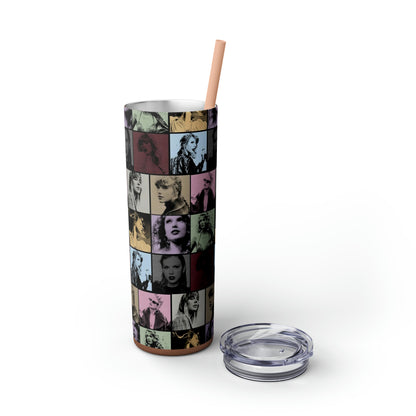 Taylor Swift Eras Collage Skinny Tumbler with Straw