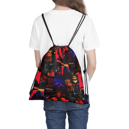 The Weeknd Heartless Nightmares Collage Outdoor Drawstring Bag