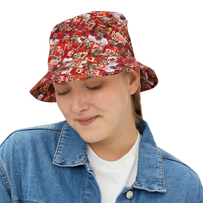 Travis Kelce Chiefs Red Collage Bucket Hat